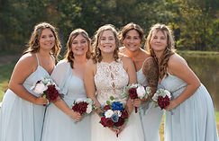 Smiling bridal party at outdoor wedding venue in Columbia, MO