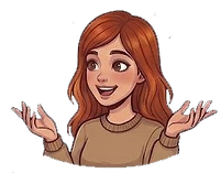 mulher ruiva com uma expressão feliz