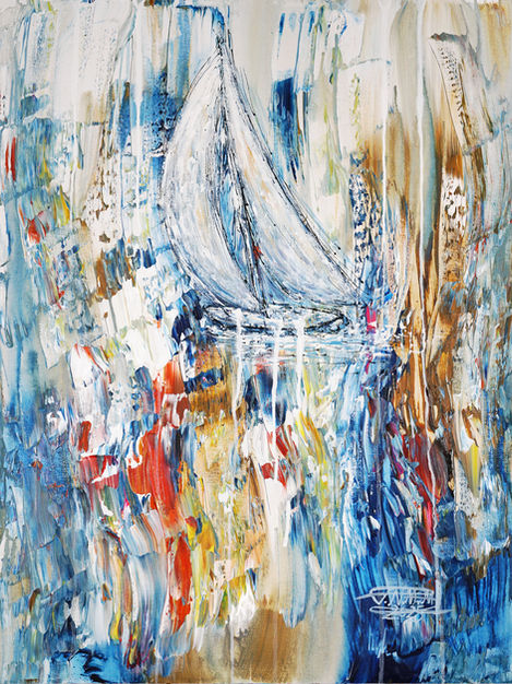 featured small vibrant sailing artwork by the artist Peter Nottrott