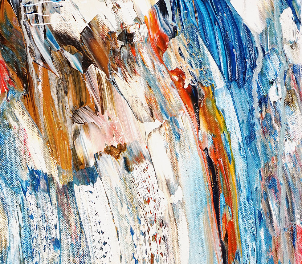 Thumbnail: Detail of the vibrant artwork Stormy Sailing XS 1 by the artist Peter Nottrott