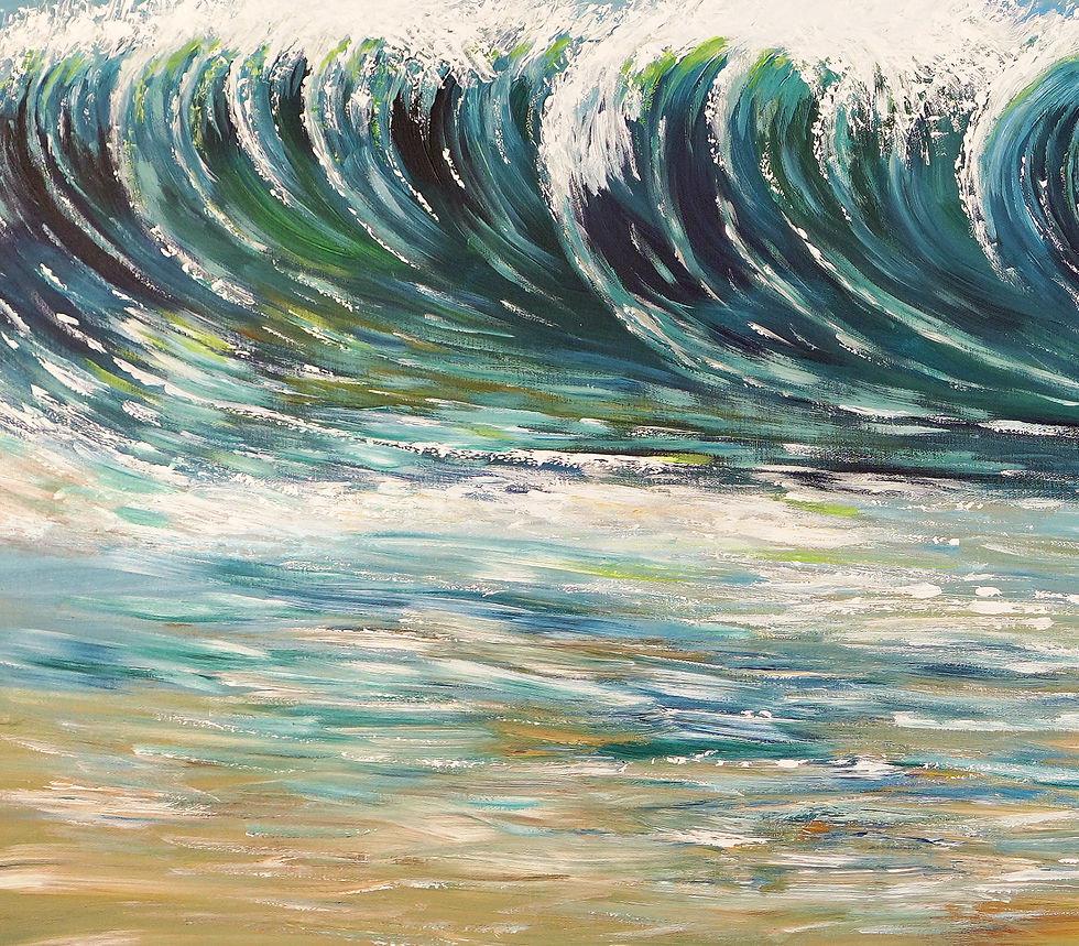 Thumbnail: Detail of the artwork Seascape Breaking Waves by the artist Peter Nottrott