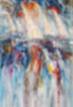 sail artwork Summer Sailing Regatta M 2, canvas wall art for sale