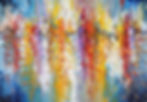 seascape painting: Detail of the semi abstract coastal reflection at sunset