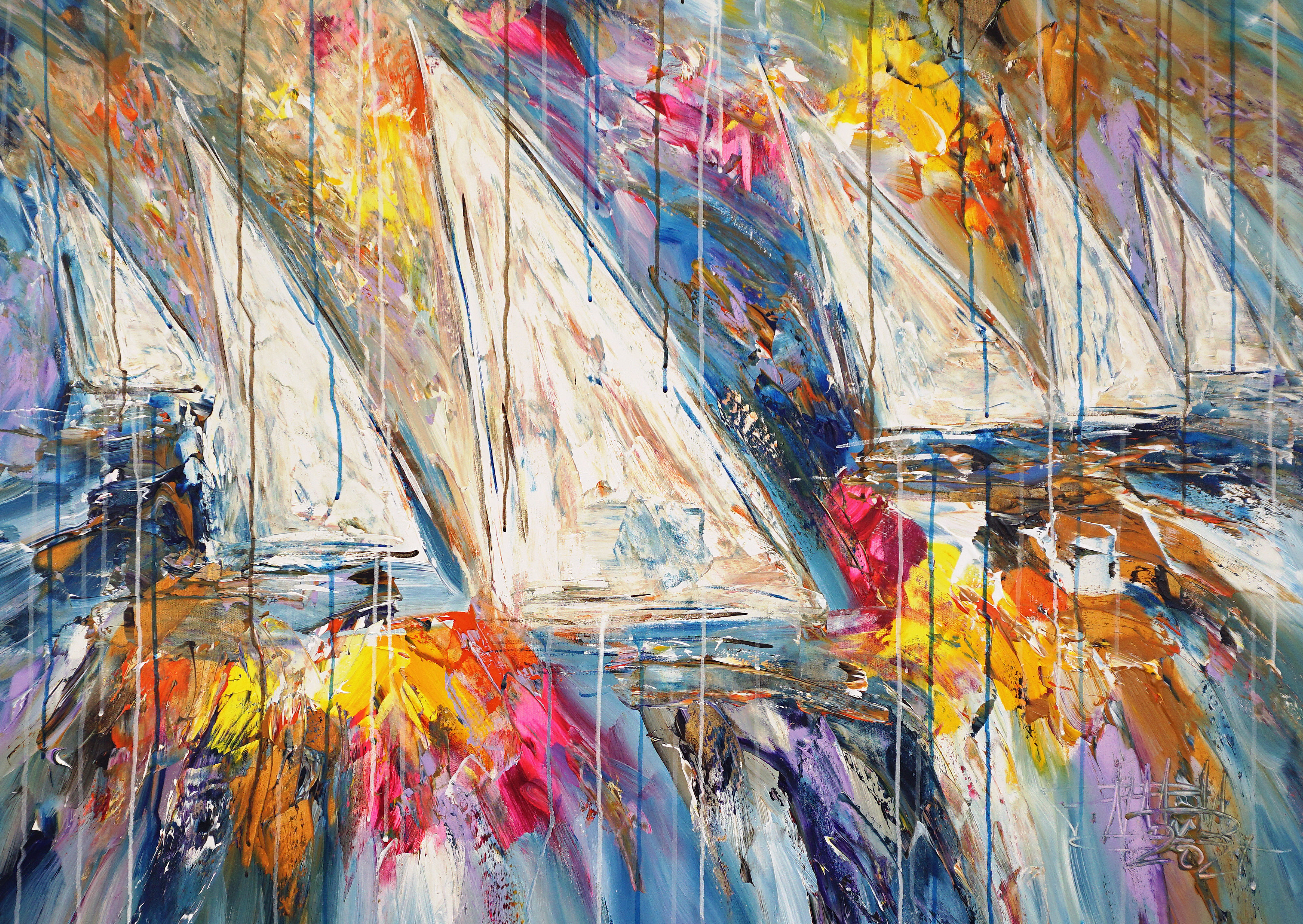 Stormy Sailing Regatta M 1 for sale by the artist Peter Nottrott