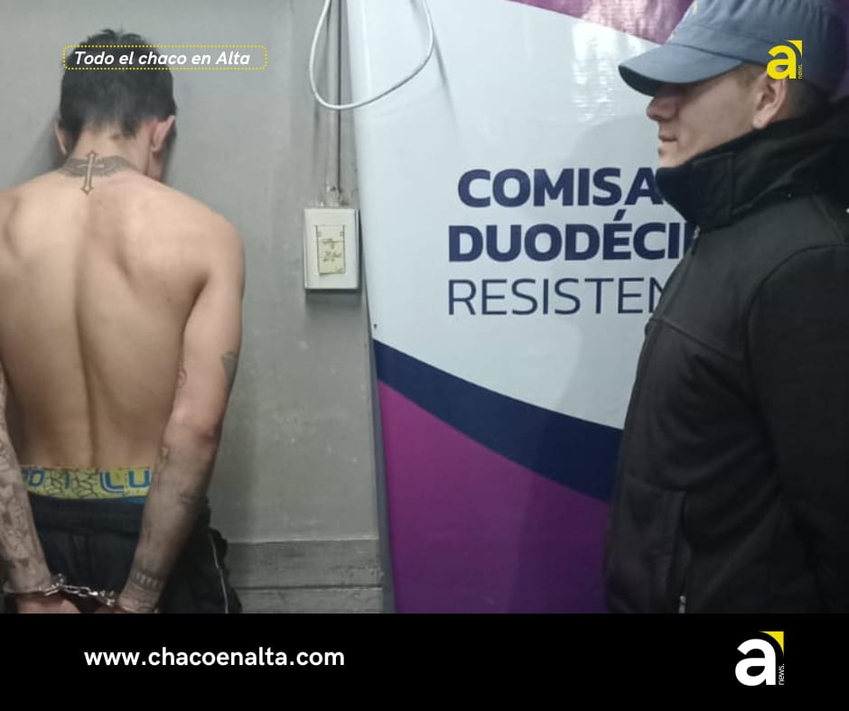 Fue captado por las cámaras tras sustraer bebidas por la parte trasera de un local y lo detuvieron