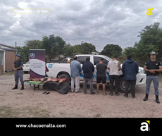 Operativo rural en La Haumonia: secuestran carne porcina y demoran a cinco hombres