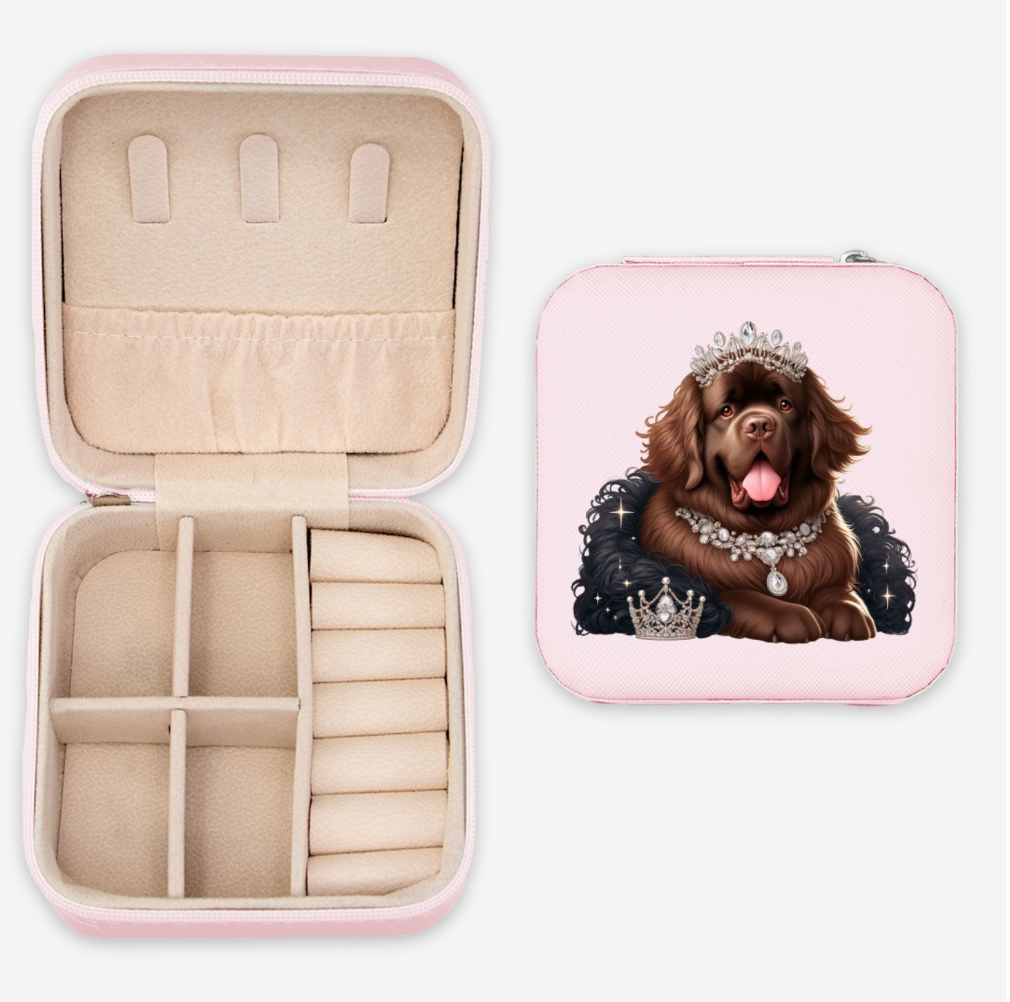 Newfie Jewelry Travel Case - Brown Bear Queen