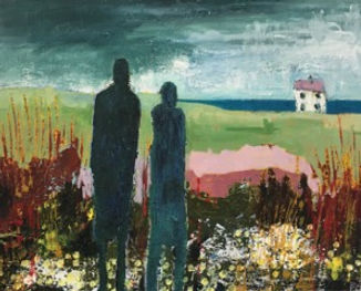 Two Look at the House oil on canvas 50x40x3cms.jpeg