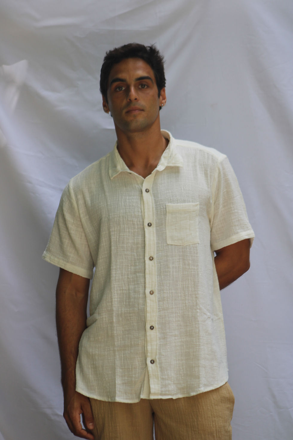 Miniatura: Camisa botões manga curta