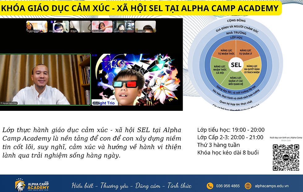 Lớp thực hành giáo dục cảm xúc - xã hội SEL tại Alpha Camp Academy