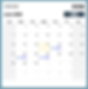 June 2026 calendar month view with navigation arrows, today button, blue event dots, and June 17 highlighted in pale yellow.
