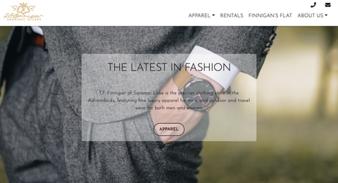 Curated a custom theme for luxury Saranac Lake clothing company