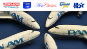 Pan Am 747 airplane models in 1:400 scale.