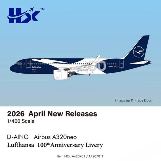 Lufthansa A320neo D-AING (FD) HX Model 1:400