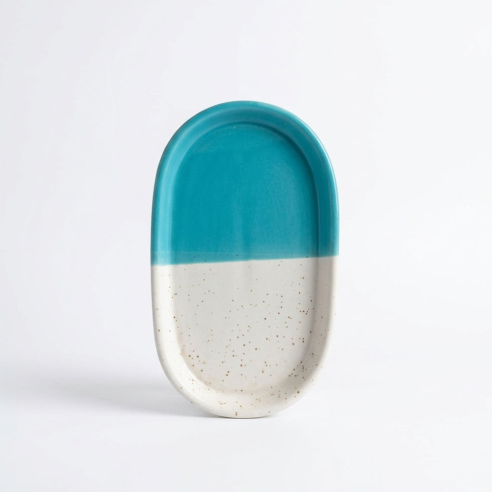 Thumbnail: Blue White Serving Tray L25xB25 cm