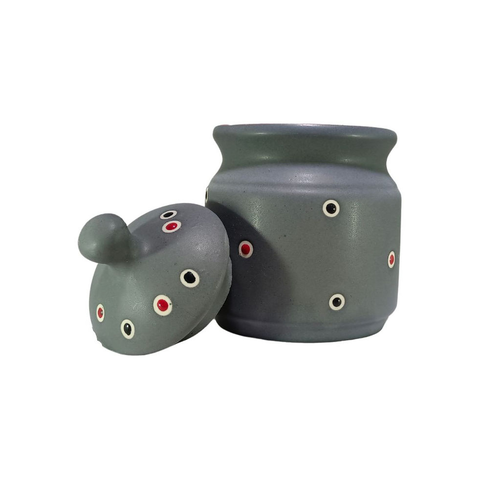 Brown Cylindrical Mini Jar With Colour Dot 2.jpg