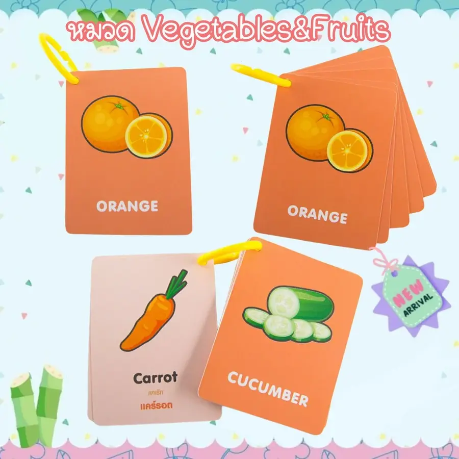 ภาพขนาดย่อ: FlashCard แฟลชการ์ด จิ๋ว มี 12 หมวด บัตรคำศัพท์ flash card