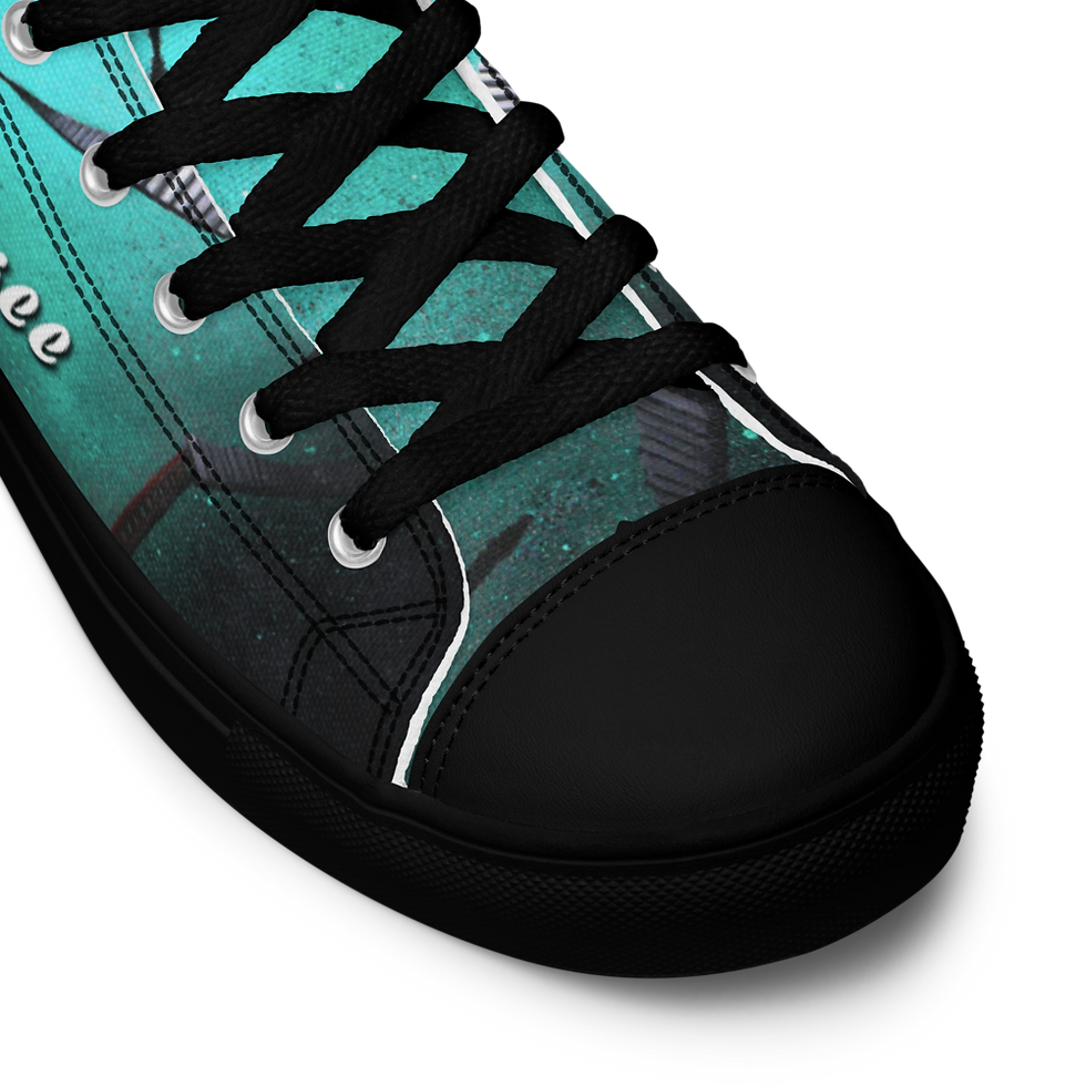 Thumbnail: Women's high-top canvas  sneakers - Map of time