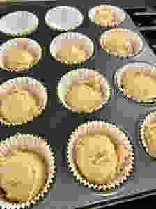 Batter in cupcake pan