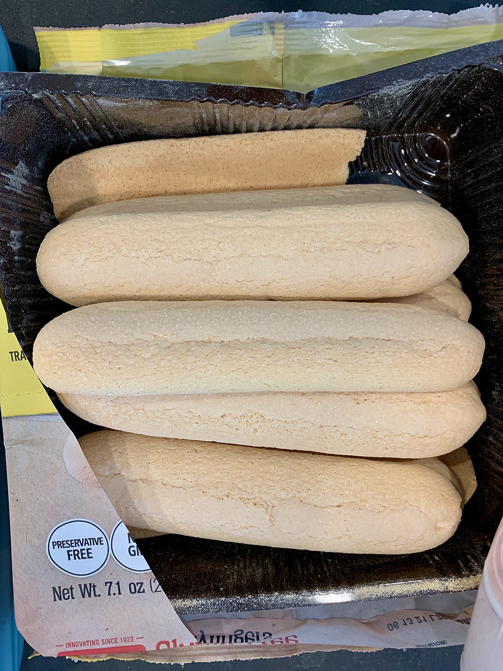 The inside of a package of Schar Gluten Free Ladyfingers