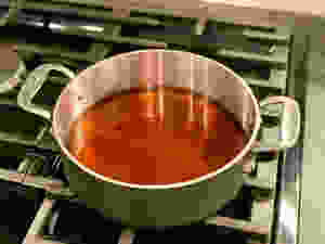 The same apple cider syrup, but without the foam because it has passed that stage.