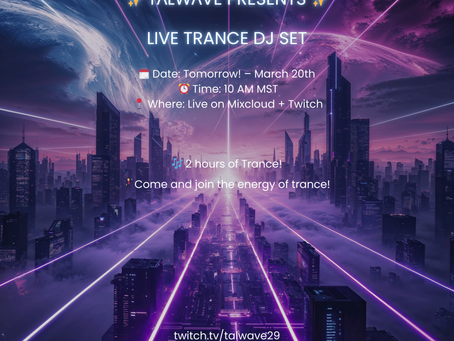 Epic Live Trance Set – 10 AM MST Tomorrow!