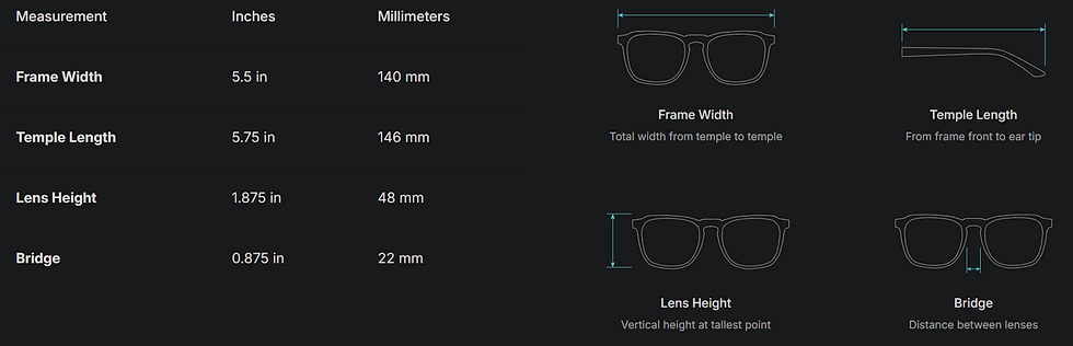 Thumbnail: I-Sea Sunglasses Barton Size Chart