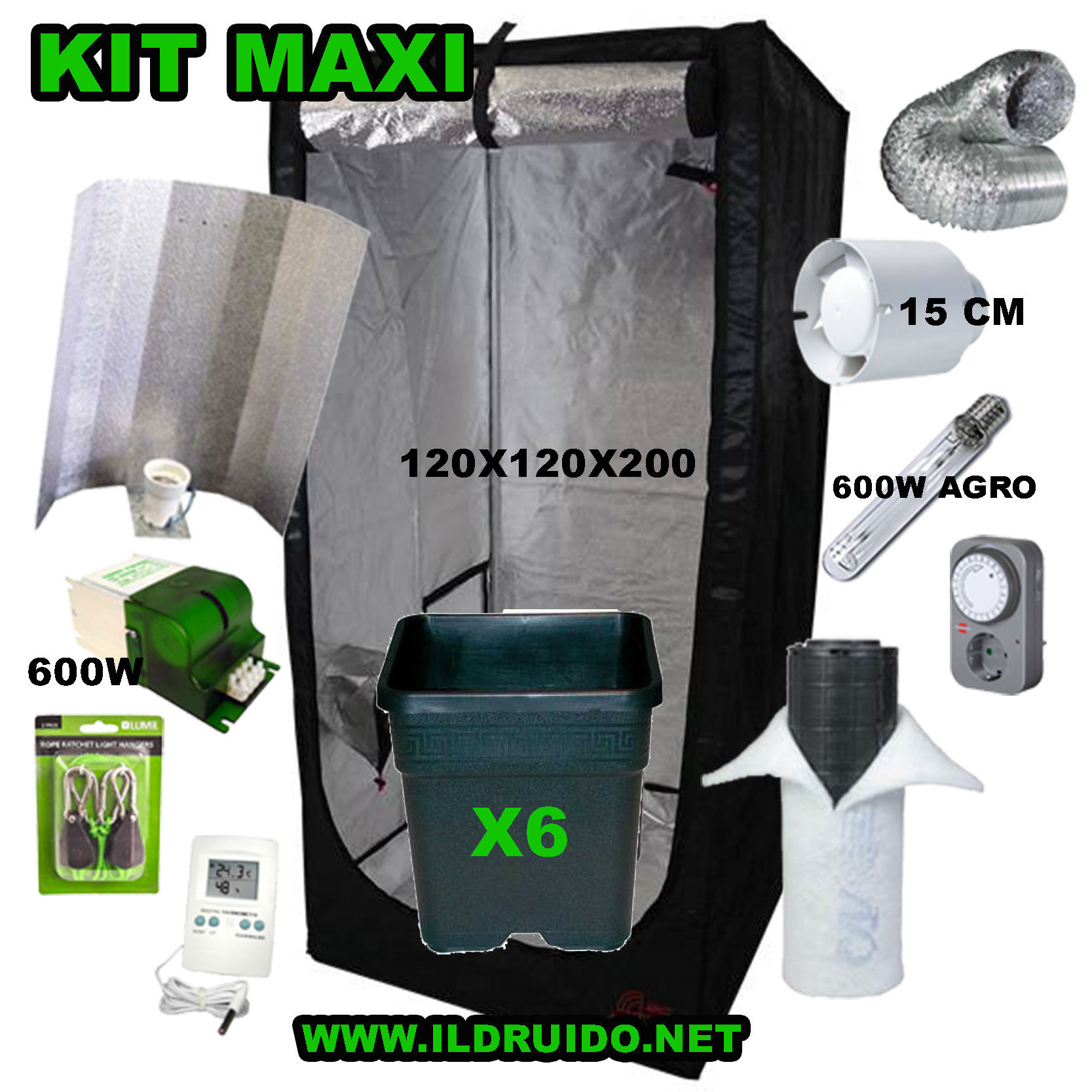 KIT MAXI / 120X120X200 / 600W