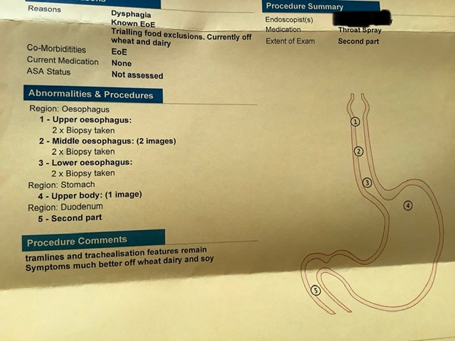 Written report describing procedure, with diagrams