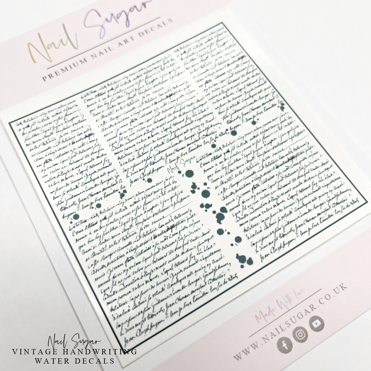 Vintage Handwriting - Water Decals