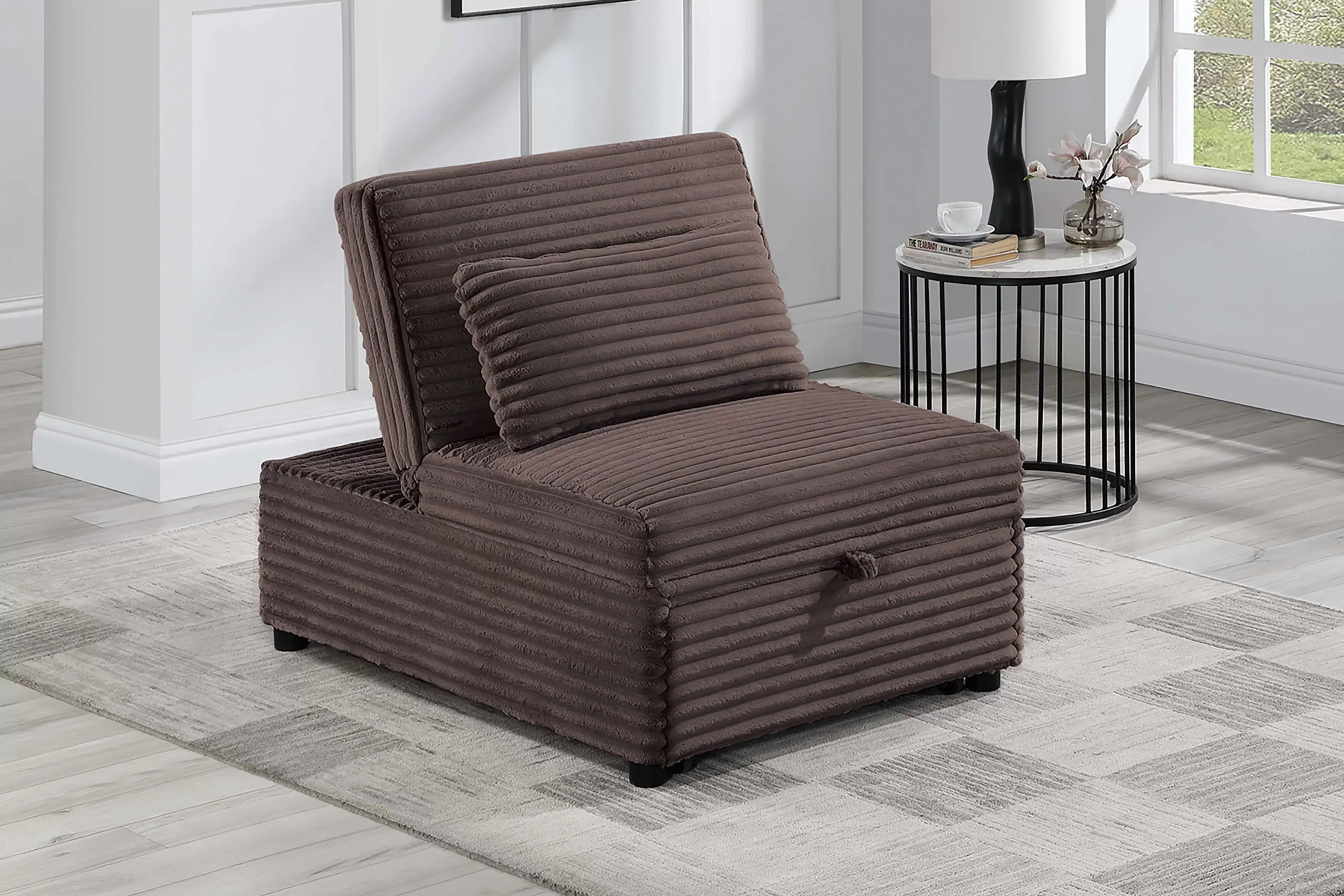 Convertible Sleeper Sofa Chair Bed with Adjustable Backrest | Corduroy Sofa Bed
