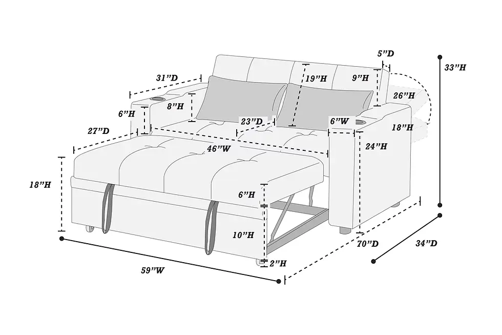 Thumbnail: F8533 Convertible Sofa