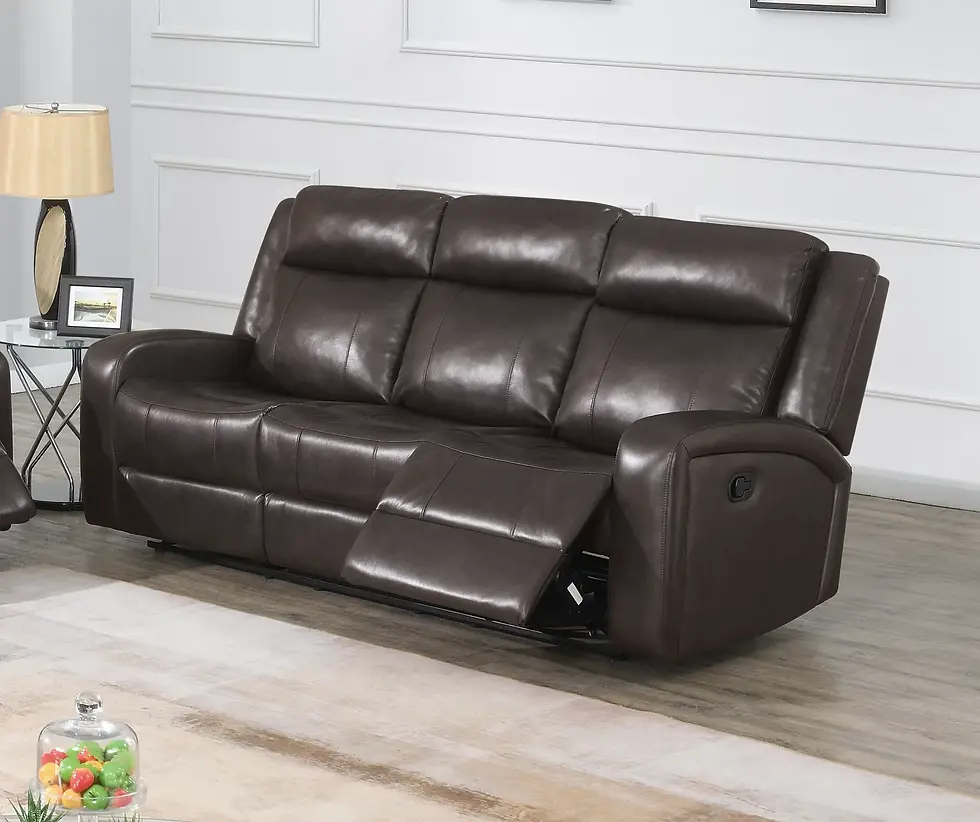 Thumbnail: Brown Reclining Sofa & Loveseat