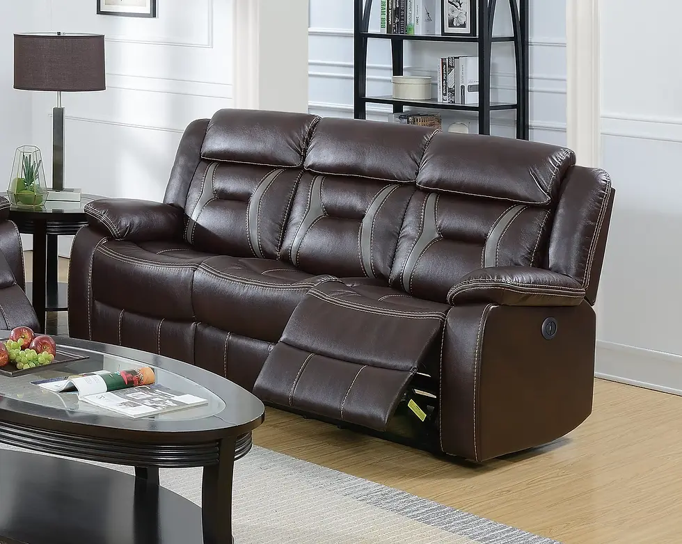 Thumbnail: Dark Rosy Brown Power Reclining Sofa & Loveseat