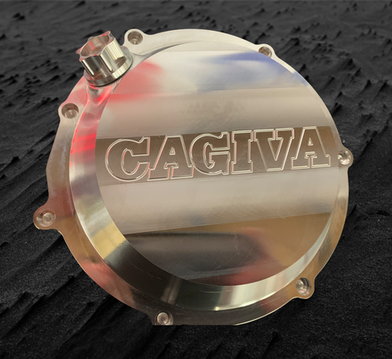 Cagiva Raptor billet clutch cover machined from 6082-T6 aluminium