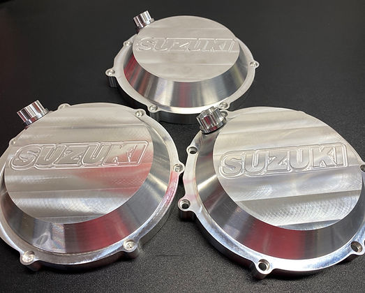 CNC-machined aluminium Suzuki clutch covers