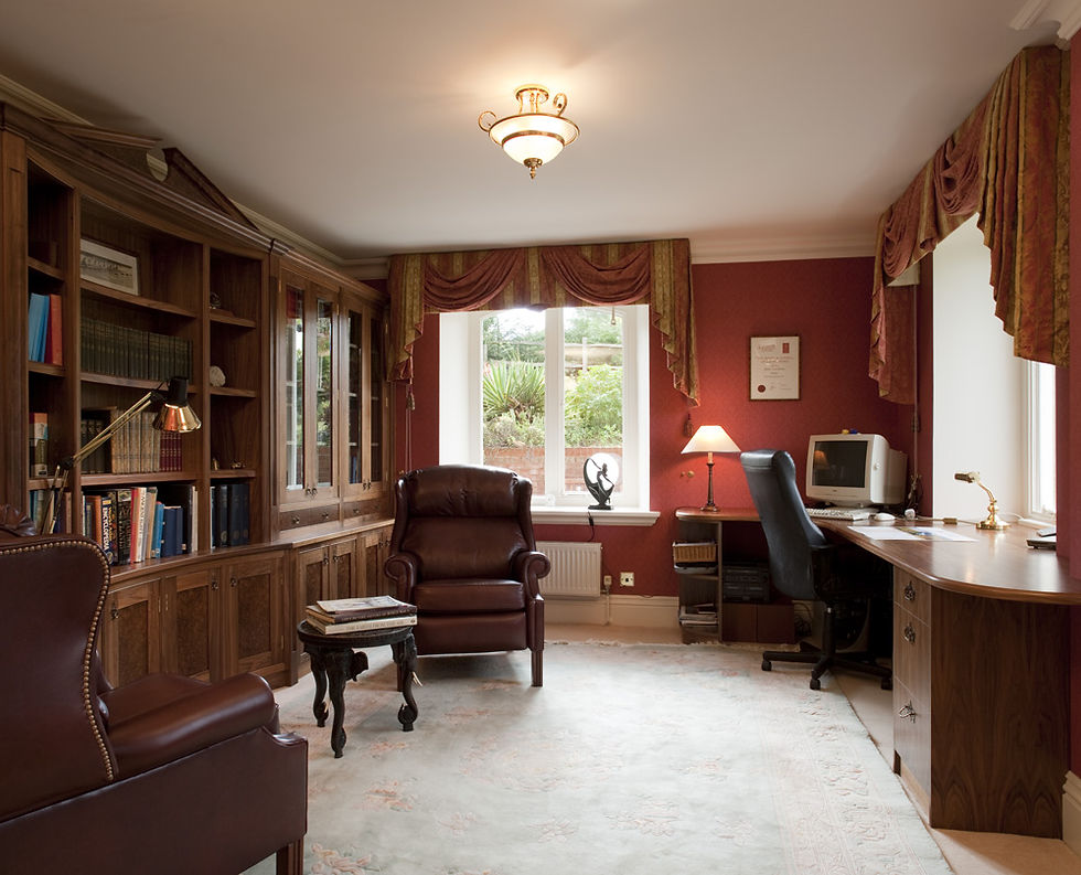 Bespoke curved study in walnut