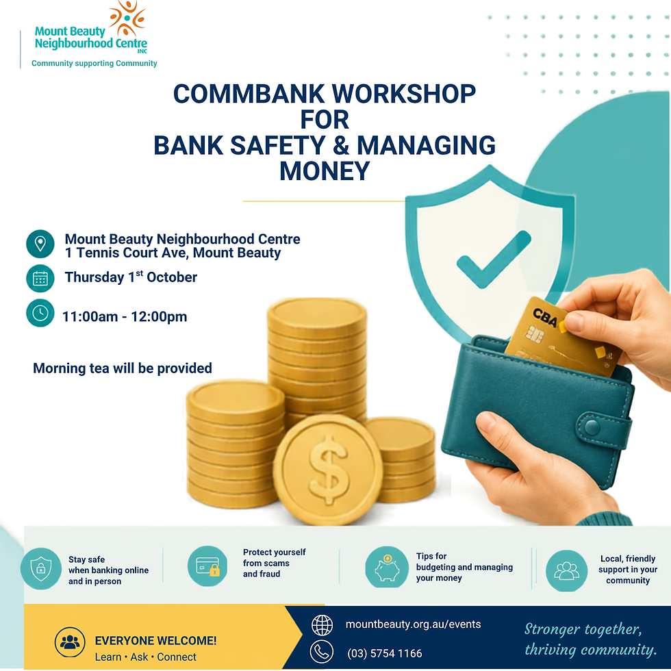 Commbank Workshop for Bank Safety & Managing Money