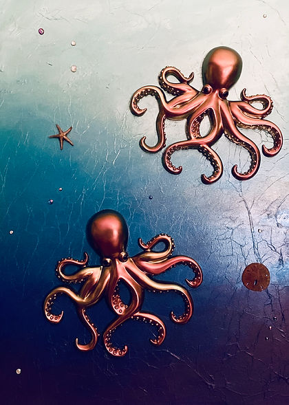 Mixed Media Octopi 18" x 24"
