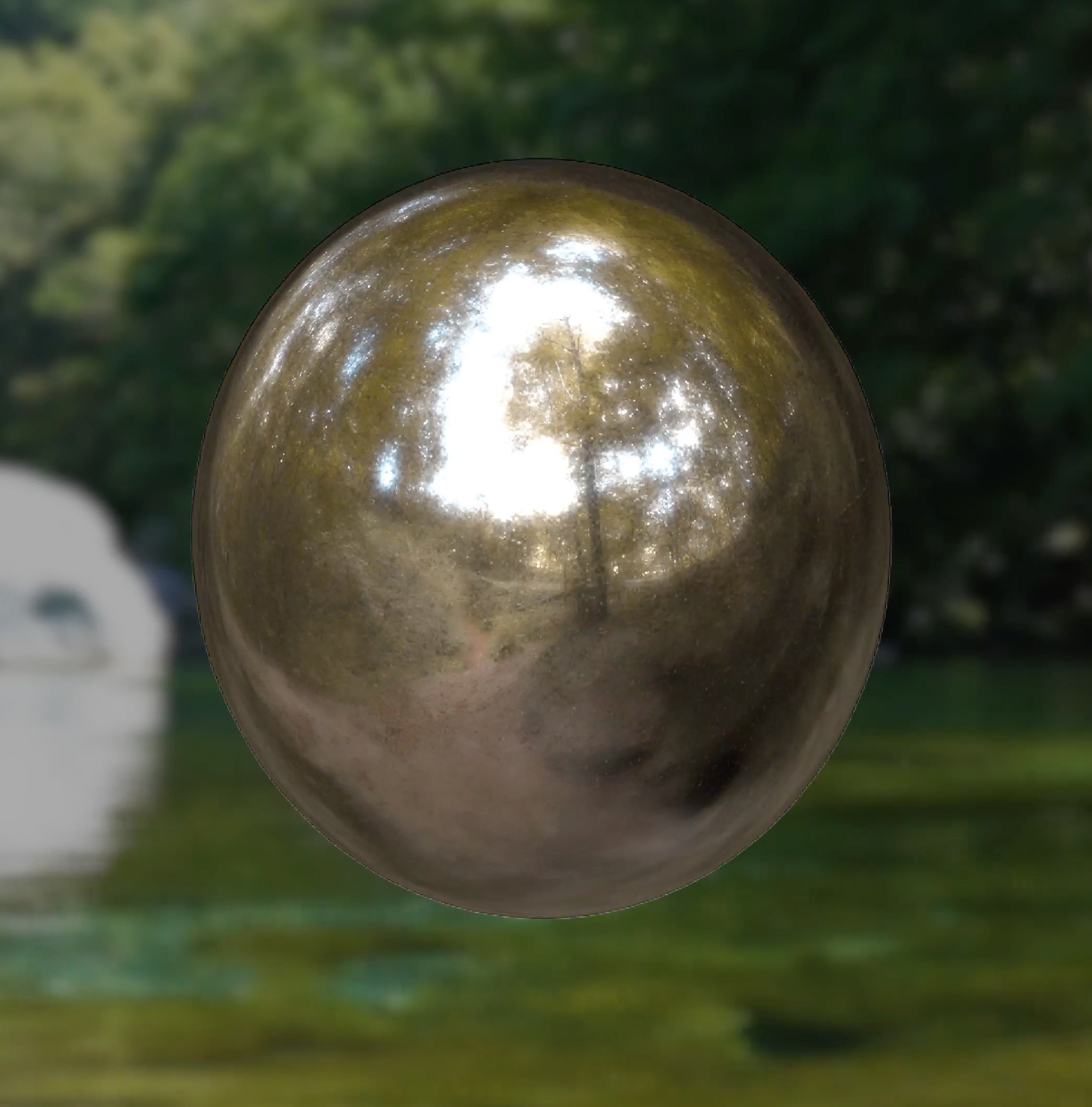 floating metal ball over water