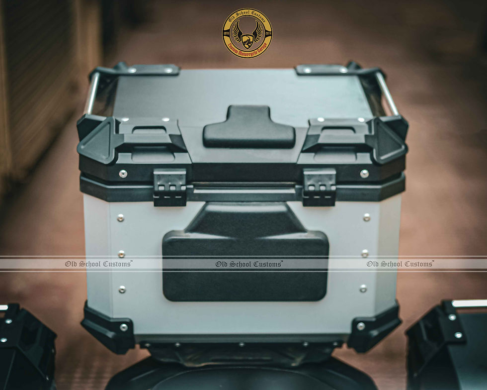 Thumbnail: Wanderer Motorcycle Top Box with Backrest (45L-Aluminum)