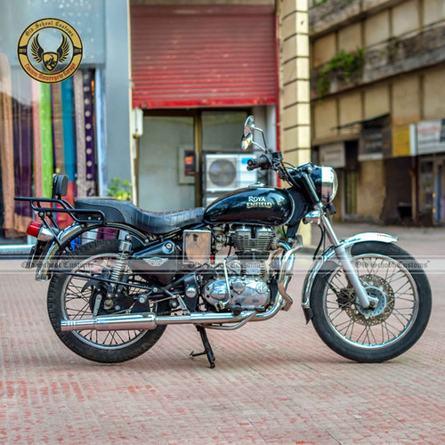 Custom Top Rack with Backrest for Royal Enfield Bullet | Old School Customs