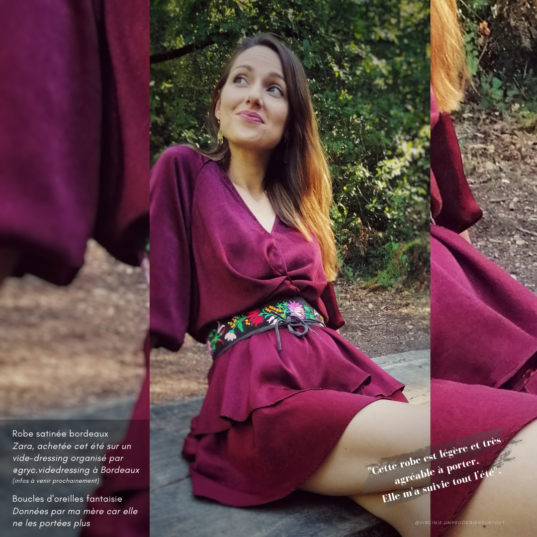 Robe satinée Bordeaux