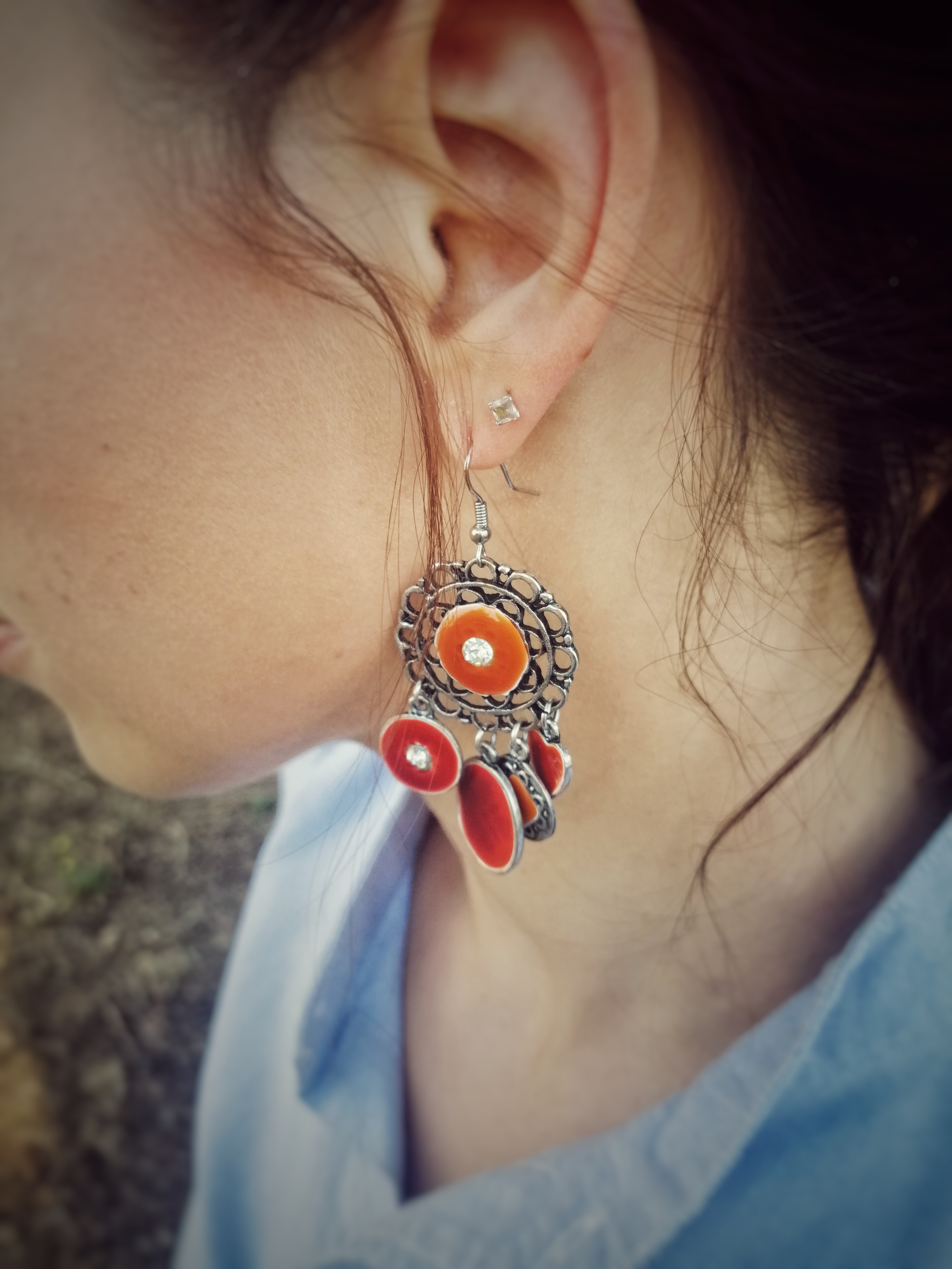 Boucles d'oreilles argentées