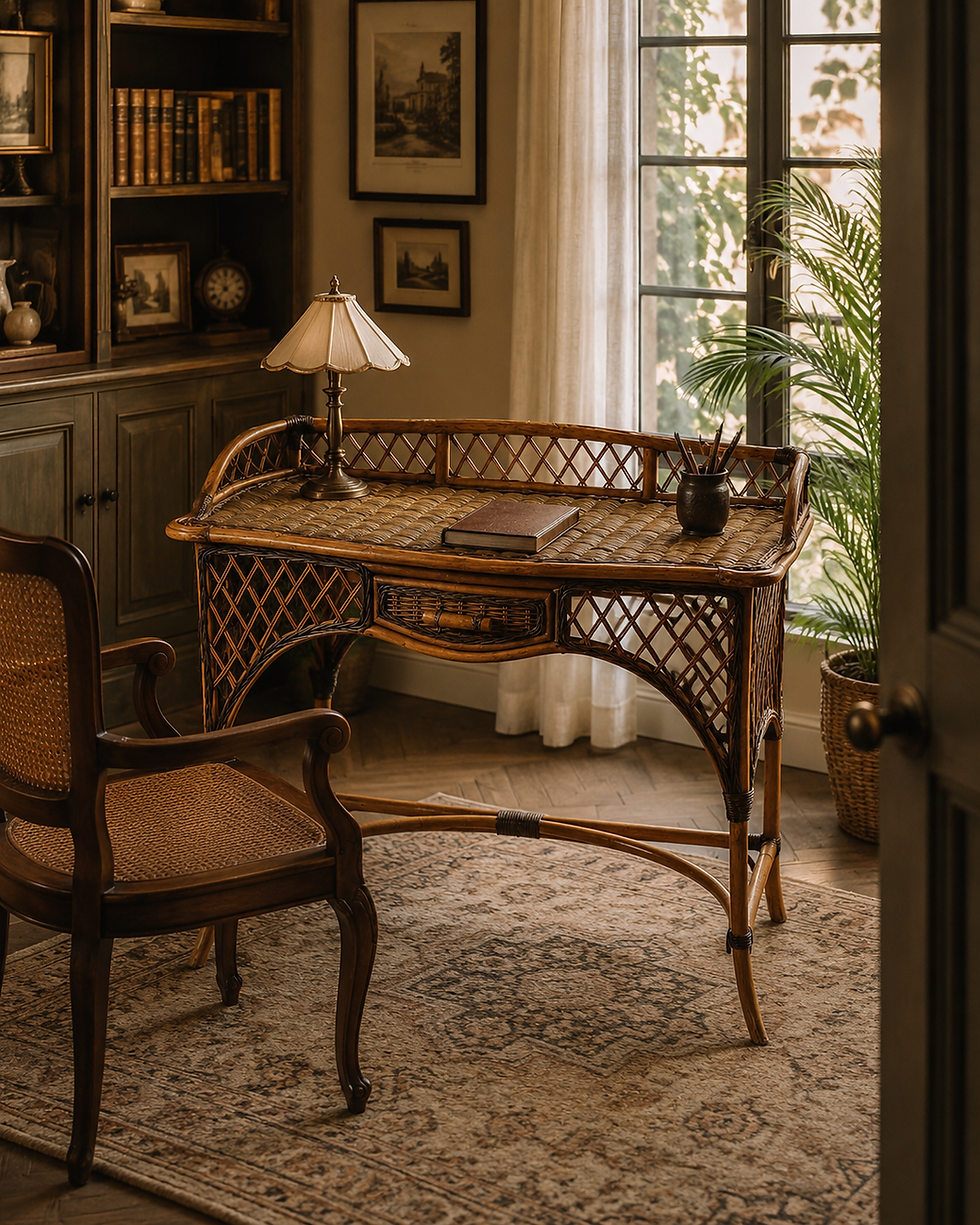 Thumbnail: Vintage Rattan Writing Desk