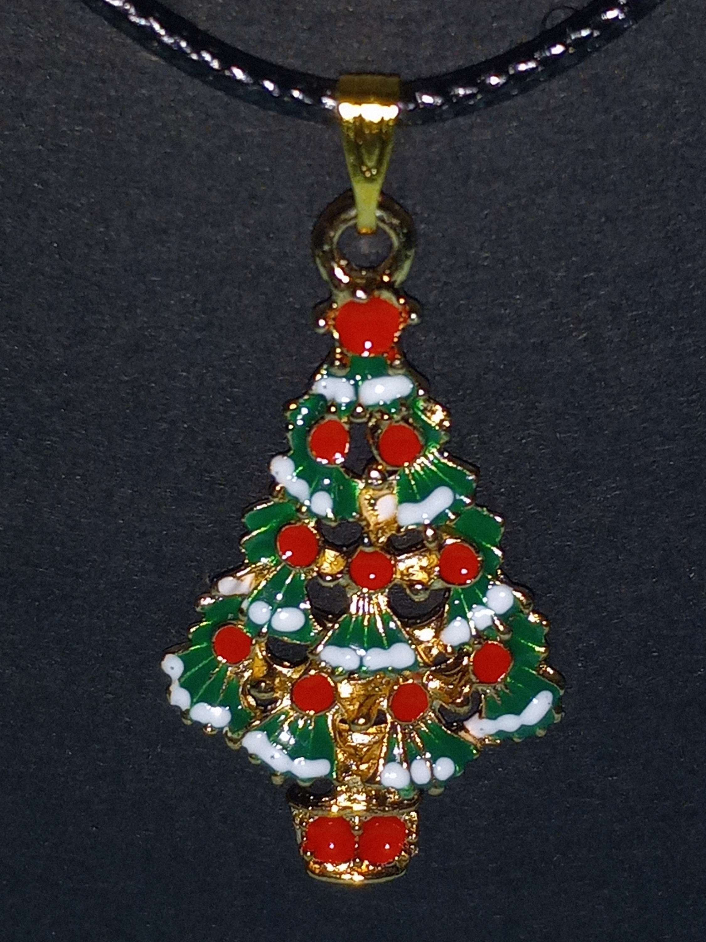 Christmas Tree Pendant Necklace 