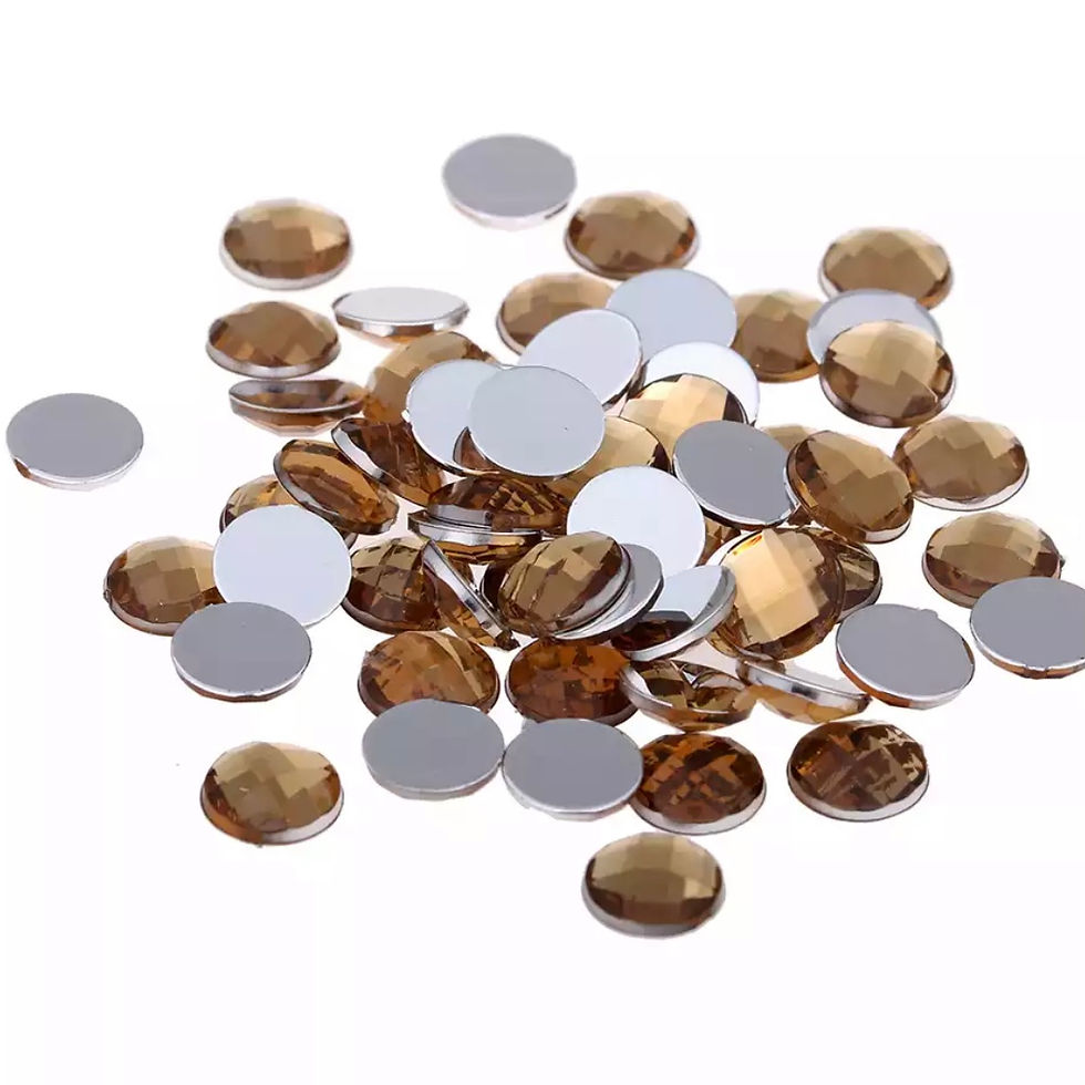 Round Acrylic Gem - Coffee