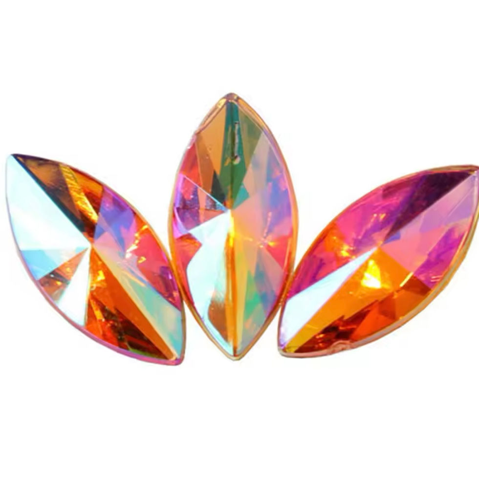 Marquise Acrylic Gem - Orange AB