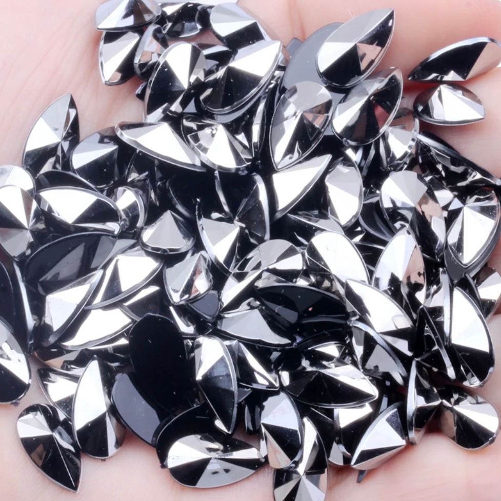 Thumbnail: Teardrop Acrylic Gem - Hematite 
