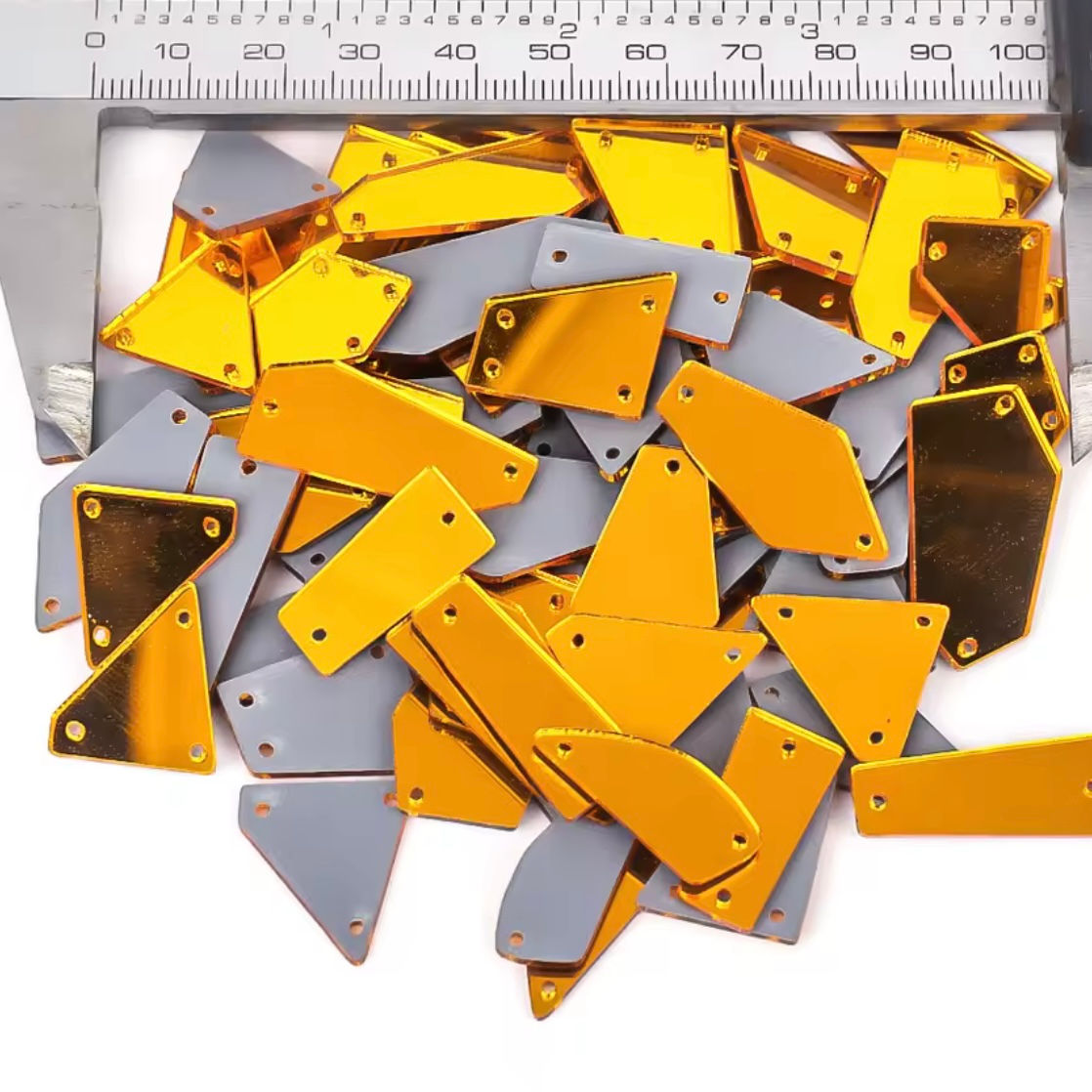 Sew On Mirror Pieces - Bright Gold